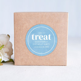 誕生日シンプルトリートファバーモダン海ブルー ラウンドシール