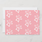 誕生日シンプルドッグボーンポーティパーティーピンククリーム 招待状 (裏面)