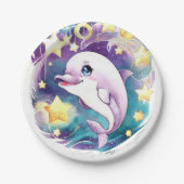 誕生日シンプルボホアンダーウォータードルフィン ペーパープレート (正面)