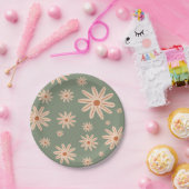 誕生日シンプルボホフラワーズオールエイジーズ ペーパープレート (パーティー)