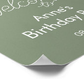 誕生日シンプルボホフラワーズオールエイジーズ ポスター (角)