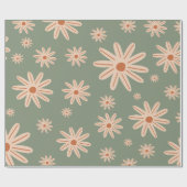 誕生日シンプルボホフラワーズオールエイジーズ ラッピングペーパー (フラット)