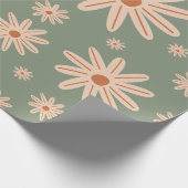 誕生日シンプルボホフラワーズオールエイジーズ ラッピングペーパー (角)