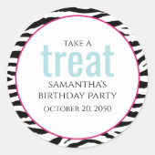 誕生日シンプルミニマルモダンアニマルプリント ラウンドシール (正面)