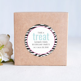 誕生日シンプルミニマルモダンアニマルプリント ラウンドシール