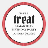 誕生日シンプルミニマルモダンラッストライプド ラウンドシール (正面)