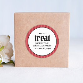 誕生日シンプルミニマルモダンラッストライプド ラウンドシール