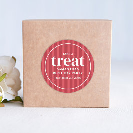 誕生日シンプルミニマルモダンラッストライプド ラウンドシール