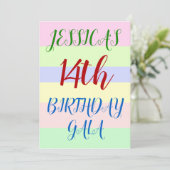 誕生日シンプル「第14回GALA」誕生日招待状 招待状 (スタンド正面)