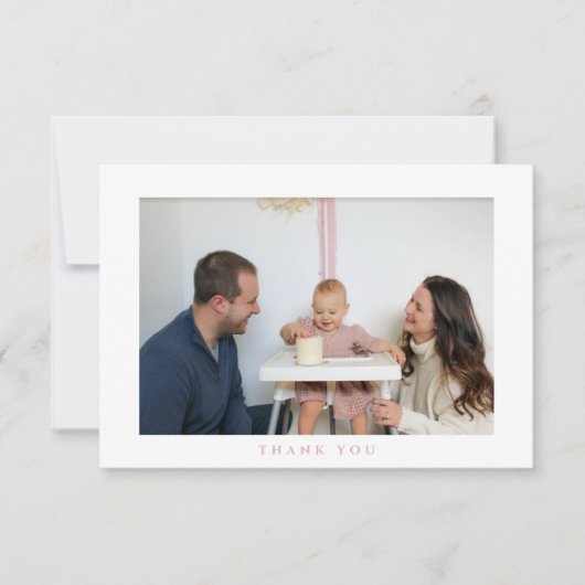 誕生日シンプルThank Youフォトカード サンキューカード (正面)