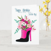 誕生日シークレットパルフラワーズインハイヒールシューズ カード (黄色い花)