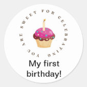 誕生日シールありがとう ラウンドシール (正面)