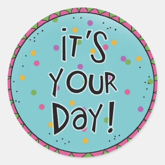 誕生日シールまたは特別な機会シール ラウンドシール (正面)