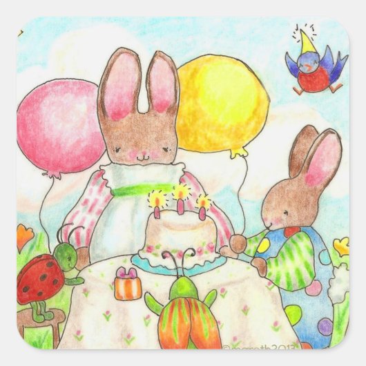 誕生日シール スクエアシール (正面)