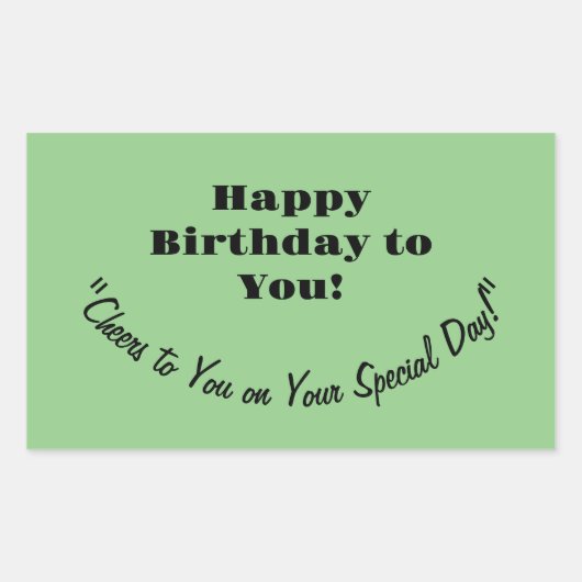 誕生日シール 長方形シール (正面)