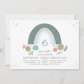 誕生日シーレインボーの下での振動 招待状 (正面)