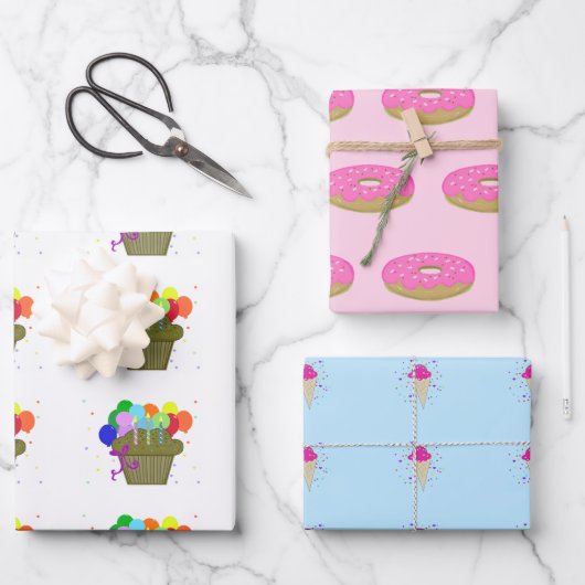 誕生日シーンラッピング紙シート ラッピングペーパーシート (正面)