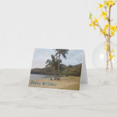 誕生日シーン付きのビーチカード。 カード (黄色い花)