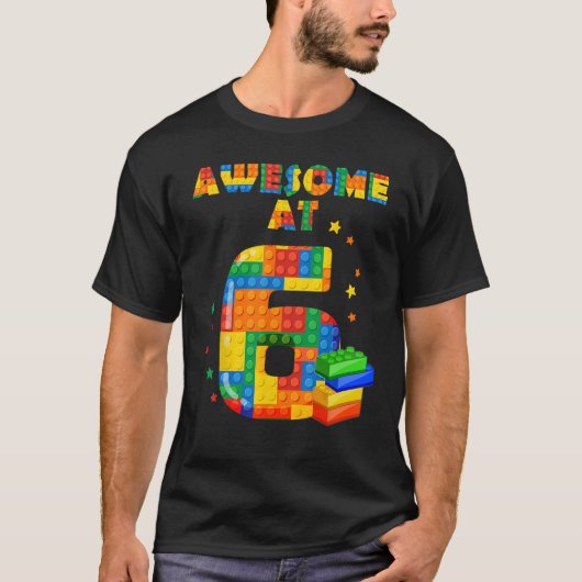 誕生日シ子供へャツ6建物ブロックP Tシャツ (正面)
