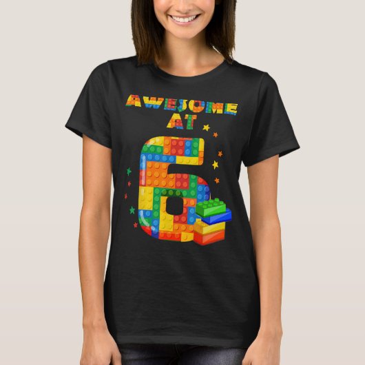 誕生日シ子供へャツ6建物ブロックP Tシャツ (正面)