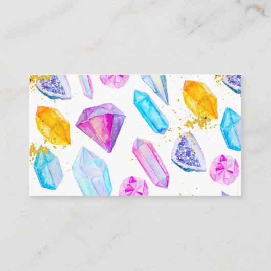誕生日ジェムパーティークリスタルガールズウォーター色 エンクロージャーカード (裏面)