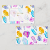 誕生日ジェムパーティークリスタルガールズウォーター色 エンクロージャーカード (正面/裏面)