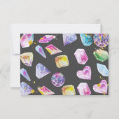 誕生日ジェムパーティークリスタルガールズウォーター色 サンキューカード (裏面)