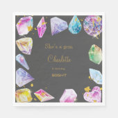 誕生日ジェムパーティークリスタルガールズウォーター色 スタンダードランチョンナプキン (正面)