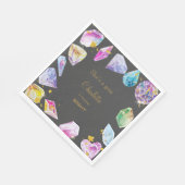 誕生日ジェムパーティークリスタルガールズウォーター色 スタンダードランチョンナプキン (角)