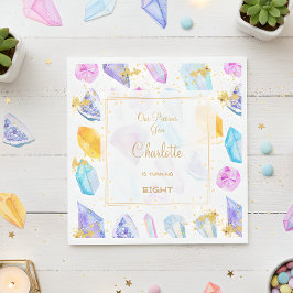 誕生日ジェムパーティークリスタルガールズウォーター色 スタンダードランチョンナプキン