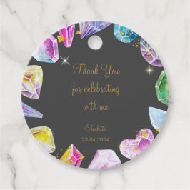 誕生日ジェムパーティークリスタルガールズウォーター色 フェイバータグ