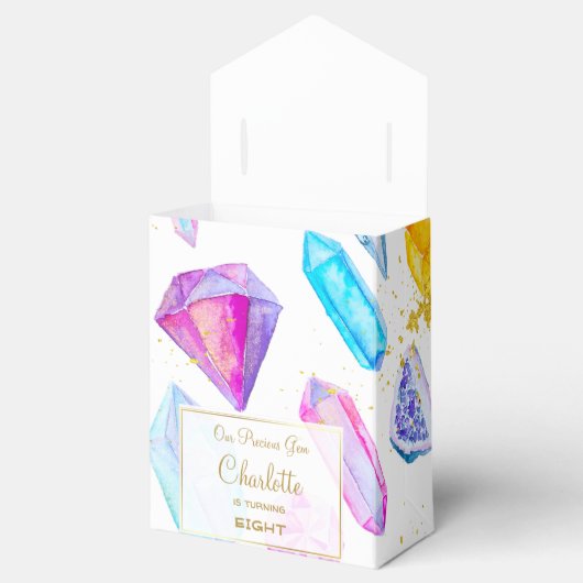 誕生日ジェムパーティークリスタルガールズウォーター色 フェイバーボックス (オープン)