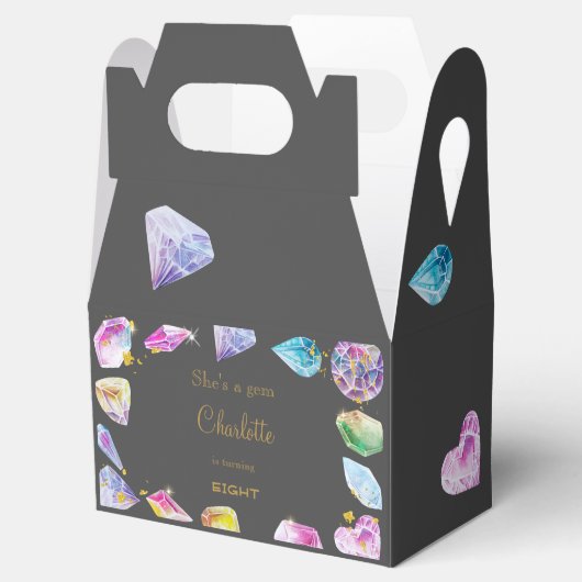 誕生日ジェムパーティークリスタルガールズウォーター色 フェイバーボックス (オープン)
