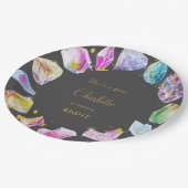 誕生日ジェムパーティークリスタルガールズウォーター色 ペーパープレート (アングル)