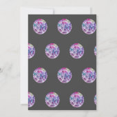 誕生日ジェムパーティークリスタルガールズウォーター色 招待状 (裏面)