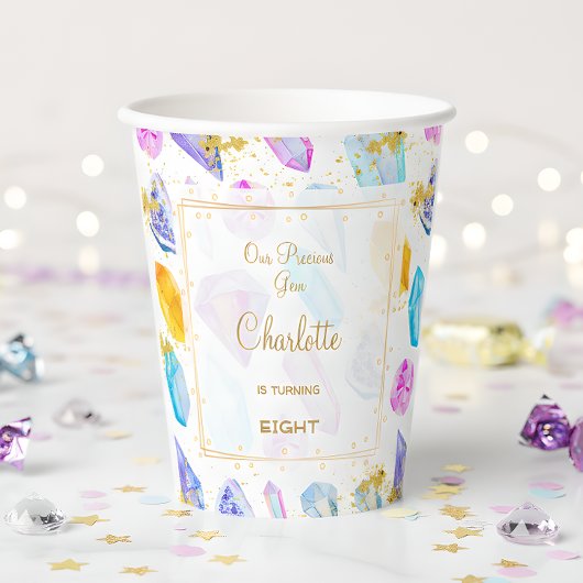 誕生日ジェムパーティークリスタルガールズウォーター色 紙コップ