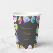 誕生日ジェムパーティークリスタルガールズウォーター色 紙コップ (裏面)