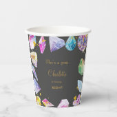 誕生日ジェムパーティークリスタルガールズウォーター色 紙コップ (正面)