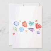 誕生日ジェムパーティークリスタルブルーレッドジェード 招待状 (裏面)