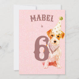 誕生日ジャックラッセルドッグエイジピンク誕生日 招待状