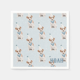 誕生日ジャックラッセルドッグパーティーハットパーソナル スタンダードカクテルナプキン