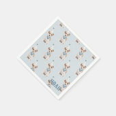 誕生日ジャックラッセルドッグパーティーハットパーソナル スタンダードカクテルナプキン (角)