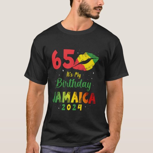 誕生日ジャマイカガール65th誕生日2024ジャマイカV Tシャツ (正面)