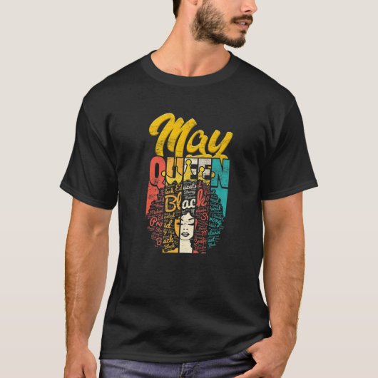 誕生日ジュナ生まれクイーンインメイ女子Bda Tシャツ (正面)
