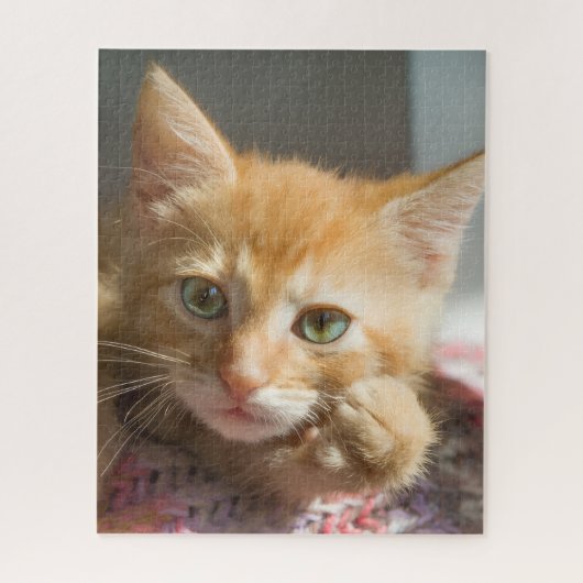 誕生日ジンジャーキャット子猫 ジグソーパズル (縦)