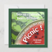 誕生日スイカサマーピクニック招待状 招待状 (正面)