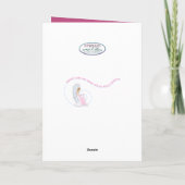 誕生日スイートエンジェルシッティングインサイドオーバルフレーム カード (裏面)