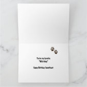 誕生日スイートハートワイルドアックスウルフユーモアアート カード (内部)