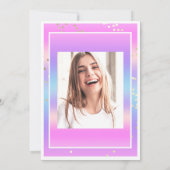 誕生日スイート16大学院ピンクパープル紙吹雪 招待状 (裏面)