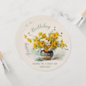 誕生日スイート&サニーポールデロンプレフラワーズ カード (正面/裏面インサイチュ)